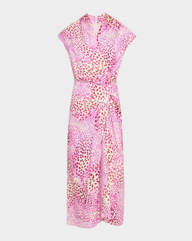 Dillian Twisted Cap-Sleeve Midi Dress